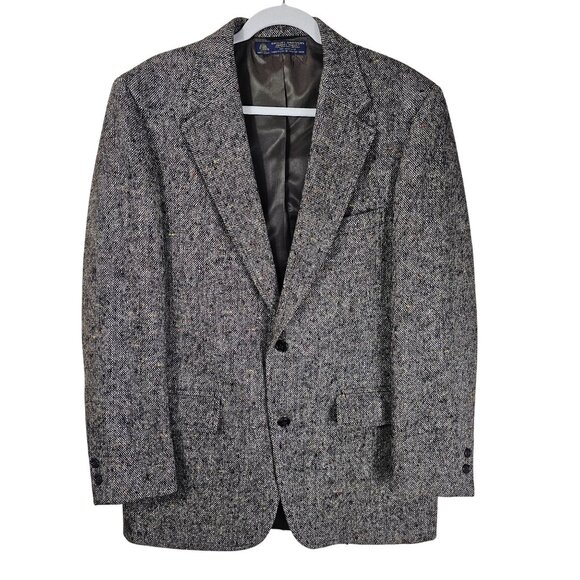VTG Brooks Brothers Brookstweed Scottish Wool Sport Coat 42L Gray/Multi Blazer - Picture 1 of 13